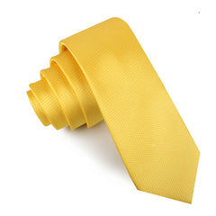 Sunflower Yellow Basket Weave Skinny Tie