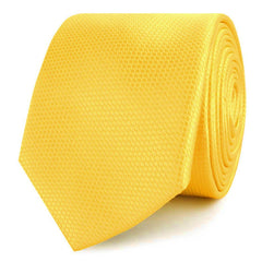 Sunflower Yellow Basket Weave Skinny Ties