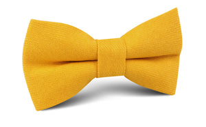Sunflower Yellow Chevron Linen Bow Tie