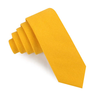 Sunflower Yellow Chevron Linen Skinny Tie