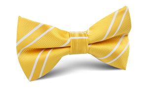 Sunflower Yellow Double Stripe Bow Tie