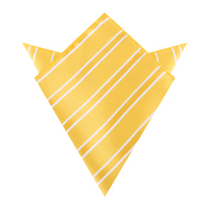 Sunflower Yellow Double Stripe Pocket Square