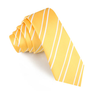 Sunflower Yellow Double Stripe Skinny Tie