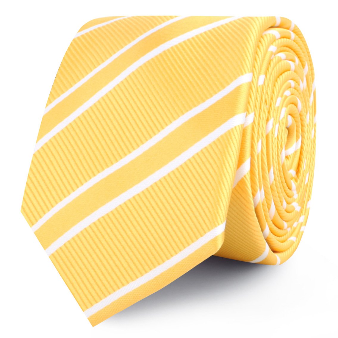 Sunflower Yellow Double Stripe Skinny Ties