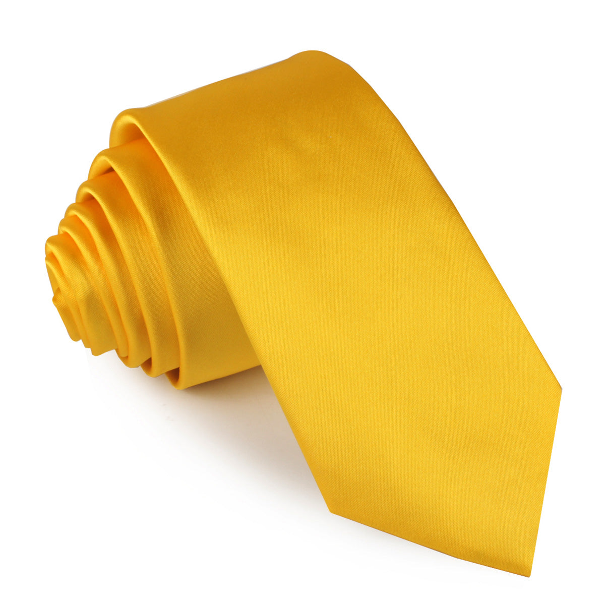 Sunflower Yellow Satin Skinny Tie