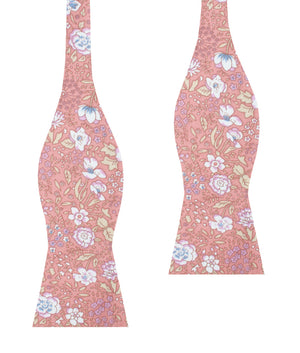 Sunset Pink Floral Self Bow Tie