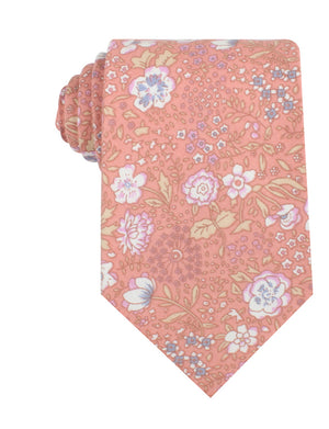 Sunset Pink Floral Necktie
