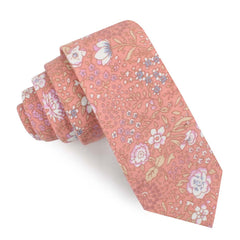 Sunset Pink Floral Skinny Tie