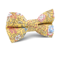 Tahitian Yellow Floral Kids Bow Tie