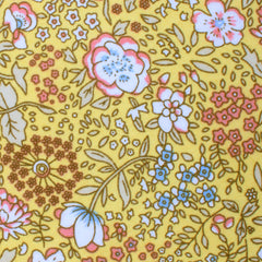 Tahitian Yellow Floral Skinny Tie Fabric
