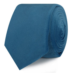 Teal Blue Velvet Skinny Tie Roll