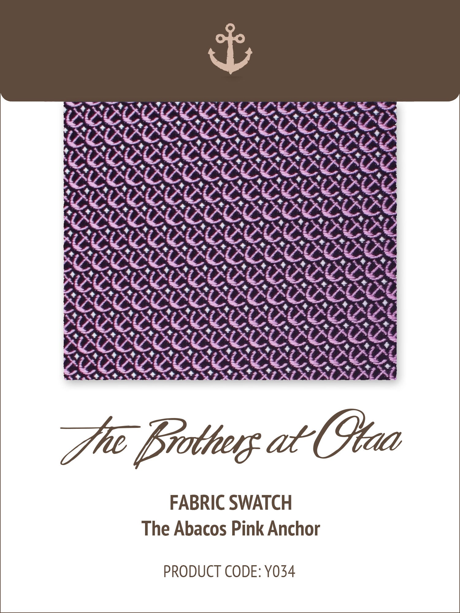 The Abacos Pink Anchor Y034 Fabric Swatch