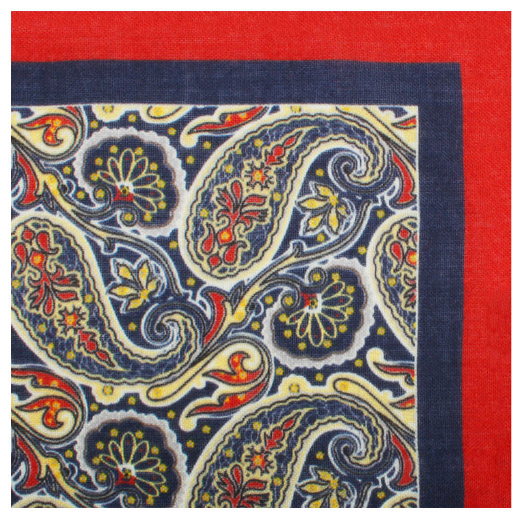 The Little Tramp Paisley Wool Pocket Square Fold