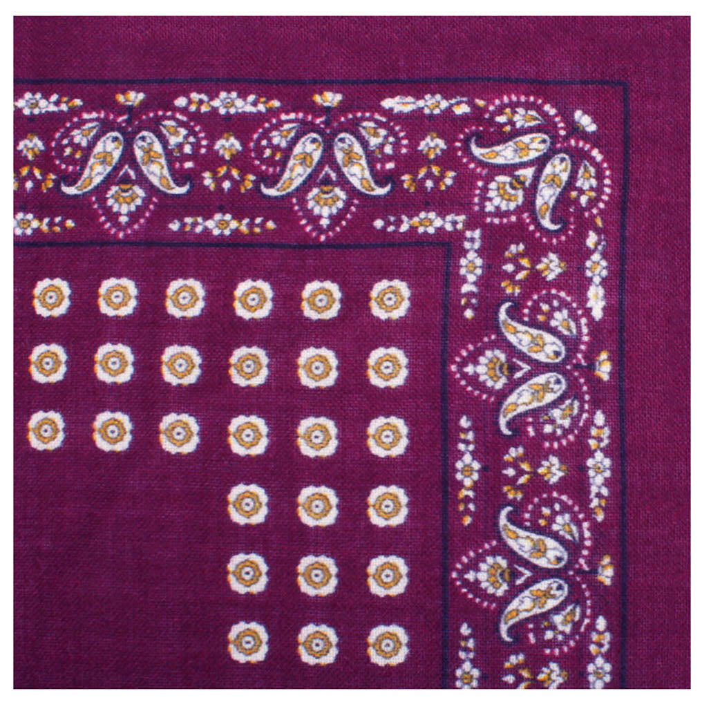 Mountbatten Burgundy Wool Pocket Square Fold