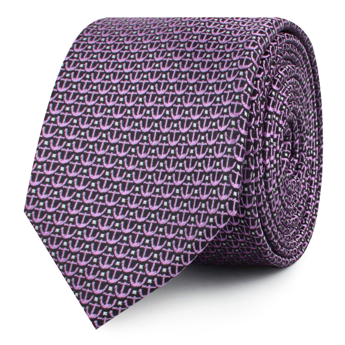 The Abacos Pink Anchor Skinny Ties