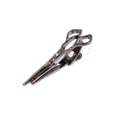 Gunmetal Barber Scissors Tie Bar