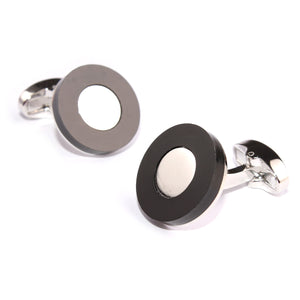 The Kingsman Black and Silver Cufflinks