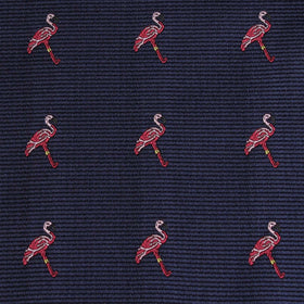 The Navy Blue Pink Flamingo Pocket Square