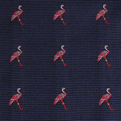 The Navy Blue Pink Flamingo Fabric Self Tie Diamond Tip Bow Tie M107
