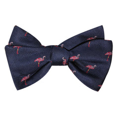 The Navy Blue Pink Flamingo Self Tie Bow Tie 1