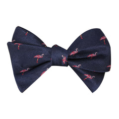 The Navy Blue Pink Flamingo Self Tie Bow Tie 2