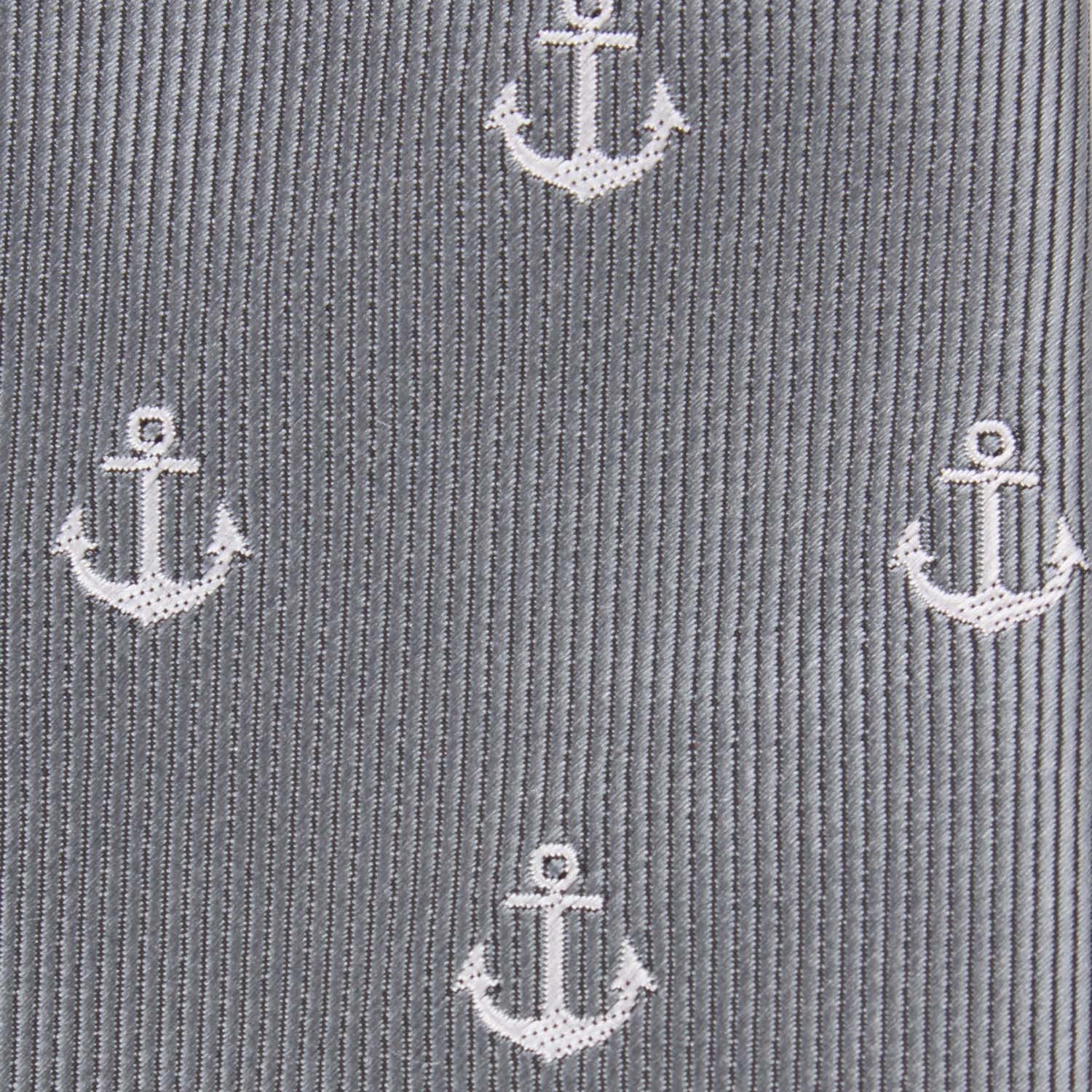 The OTAA Charcoal Grey Anchor Fabric Pocket Square M100