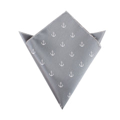 The OTAA Charcoal Grey Anchor Pocket Square