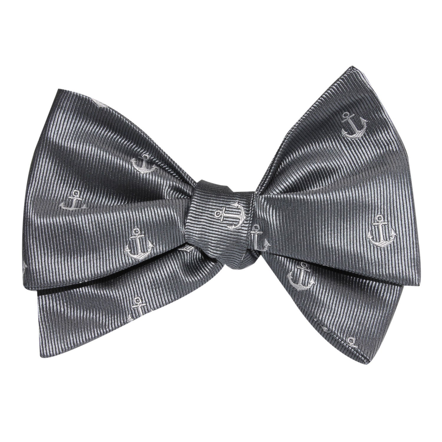 The OTAA Charcoal Grey Anchor Self Tie Bow Tie 2