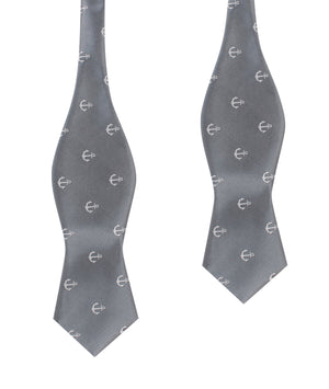 The OTAA Charcoal Grey Anchor Self Tie Diamond Tip Bow Tie