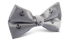 The OTAA Light Grey with Navy Blue Anchors Bow Tie