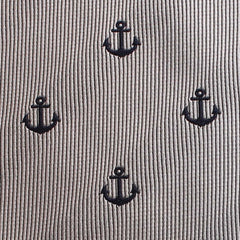 The OTAA Light Grey with Navy Blue Anchors Fabric Necktie
