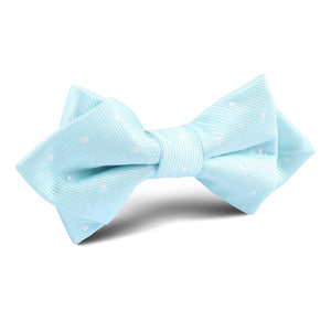 The OTAA Mint Blue with White Polka Dots Diamond Bow Tie