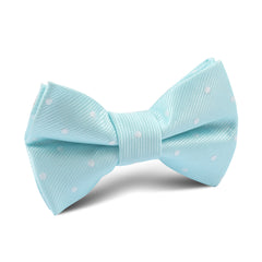 The OTAA Mint Blue with White Polka Dots Kids Bow Tie