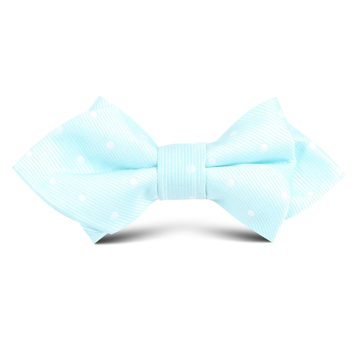 The OTAA Mint Blue with White Polka Dots Kids Diamond Bow Tie
