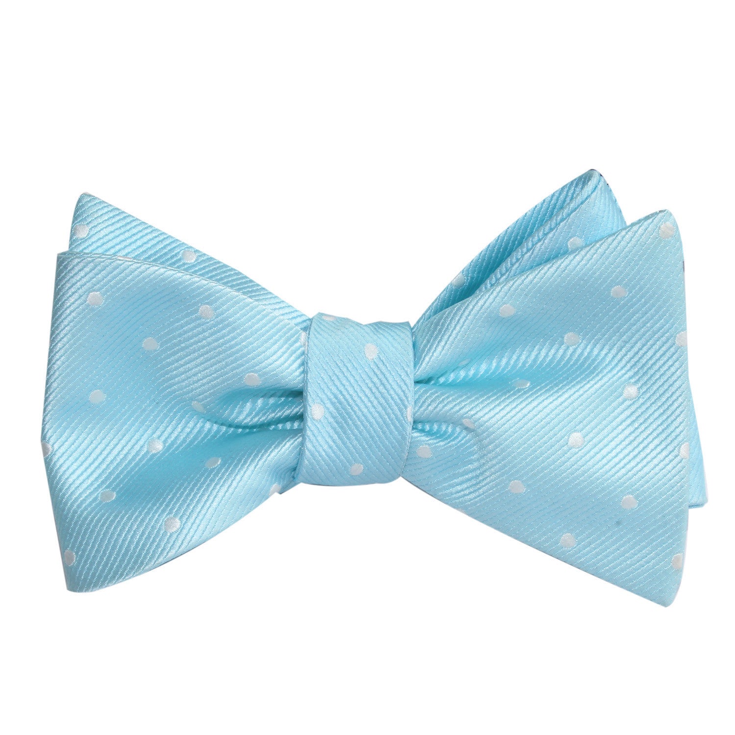 The OTAA Mint Blue with White Polka Dots Self Tie Bow Tie 1