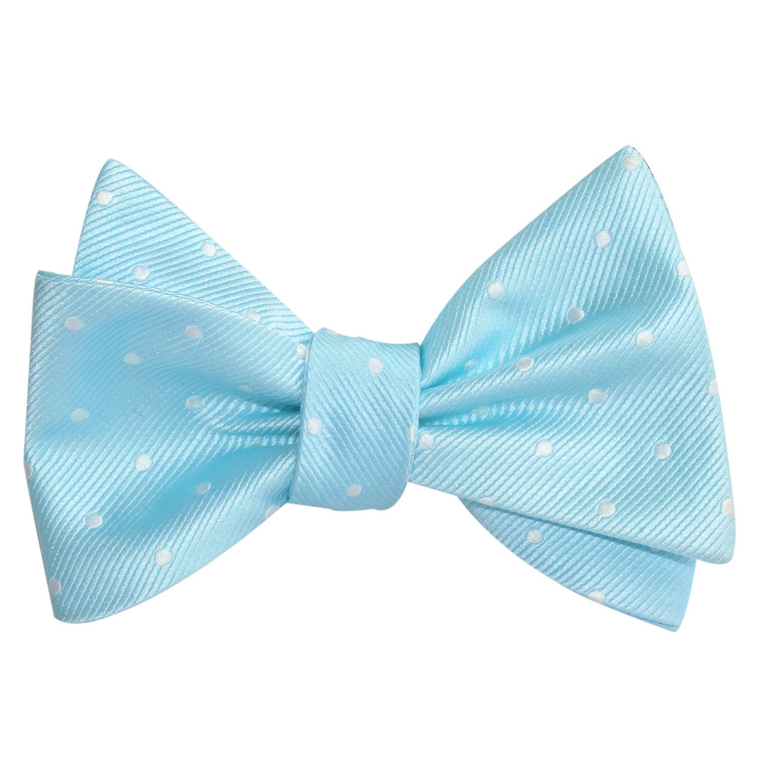 The OTAA Mint Blue with White Polka Dots Self Tie Bow Tie 2