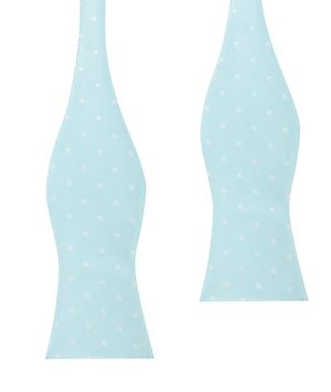 The OTAA Mint Blue with White Polka Dots Self Tie Bow Tie