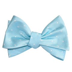 The OTAA Mint Blue with White Polka Dots Self Tie Bow Tie 3