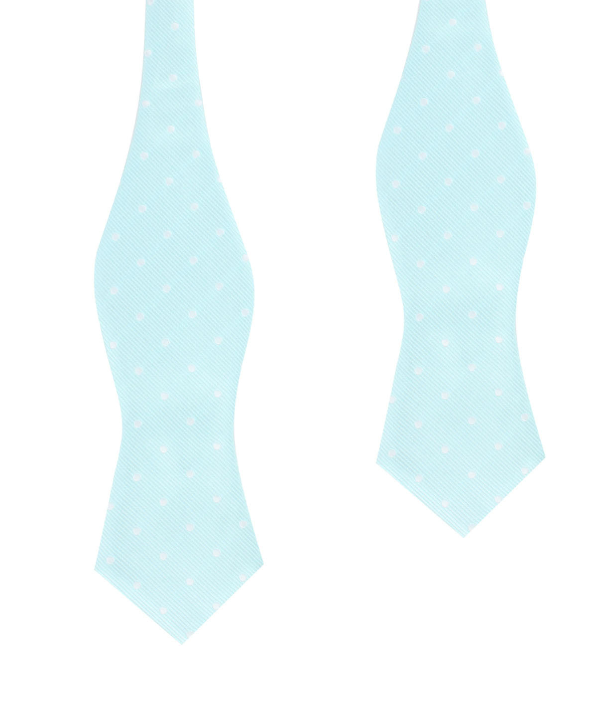 The OTAA Mint Blue with White Polka Dots Self Tie Diamond Tip Bow Tie