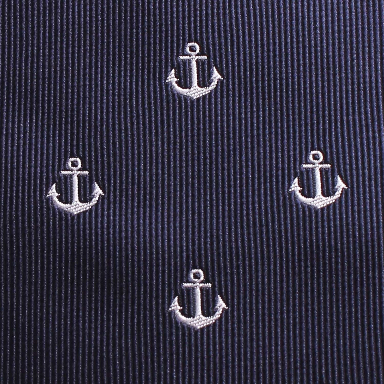 The OTAA Navy Blue Anchor Fabric Self Tie Diamond Tip Bow Tie M044
