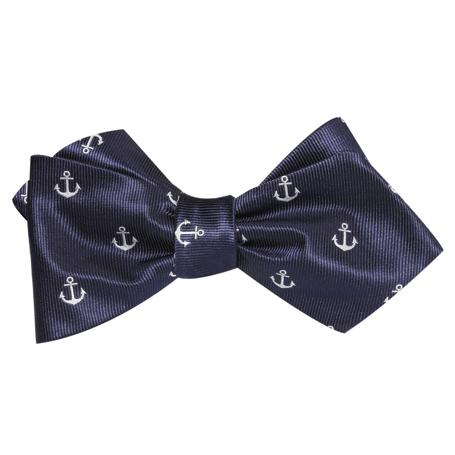 The OTAA Navy Blue Anchor Self Tie Diamond Tip Bow Tie 2