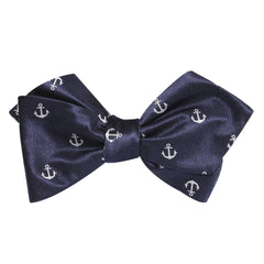 The OTAA Navy Blue Anchor Self Tie Diamond Tip Bow Tie 1
