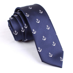The OTAA Navy Blue Anchor Skinny Tie