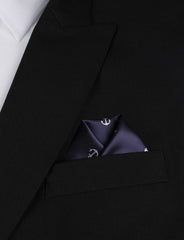 The OTAA Navy Blue Anchor Winged Puff Pocket Square Fold