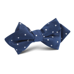 The OTAA Navy Blue with White Polka Dots Diamond Bow Tie