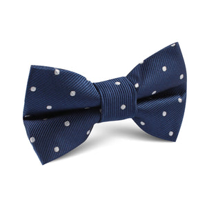 The OTAA Navy Blue with White Polka Dots Kids Bow Tie