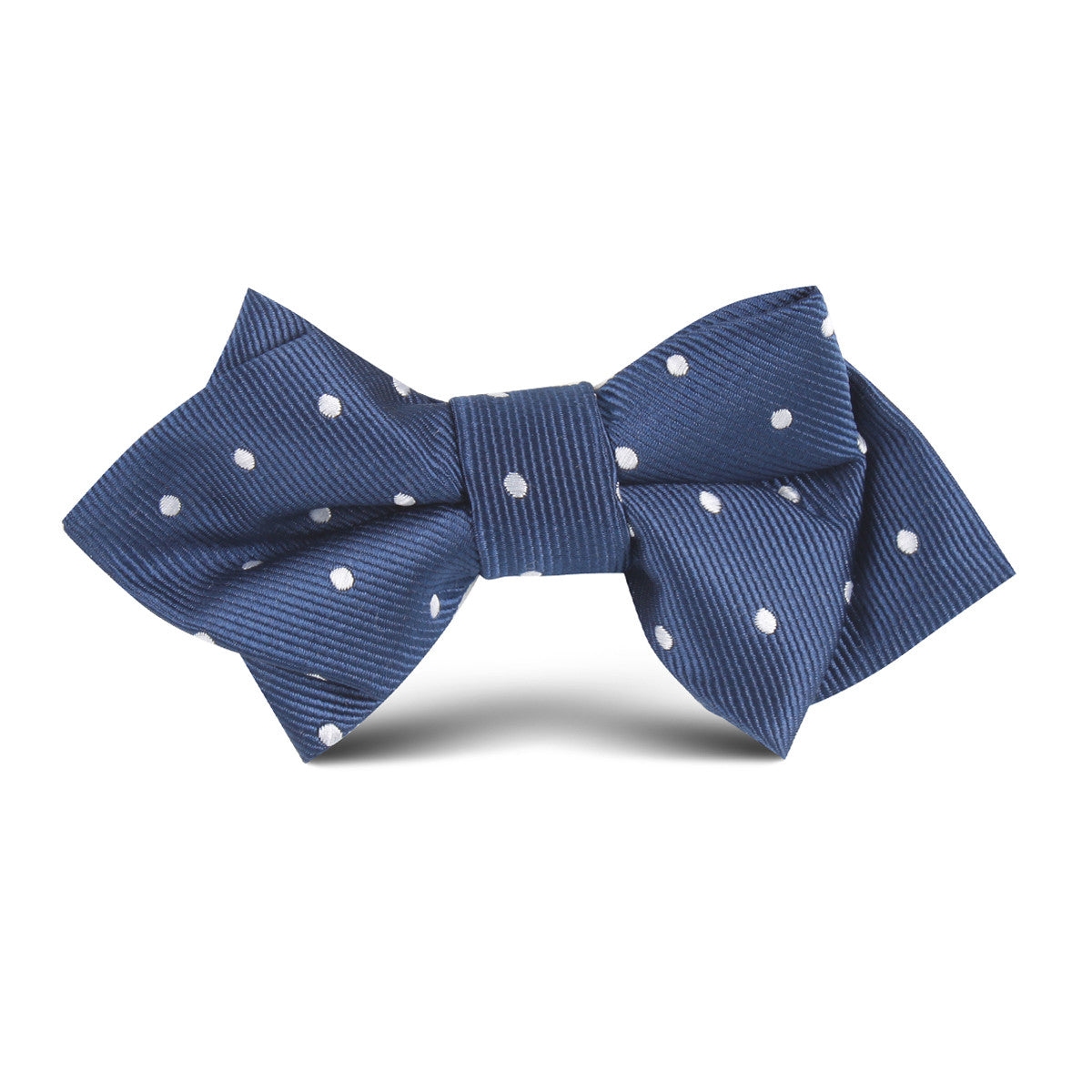 The OTAA Navy Blue with White Polka Dots Kids Diamond Bow Tie