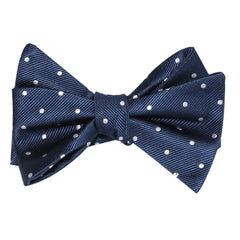 The OTAA Navy Blue with White Polka Dots Self Tie Bow Tie 1