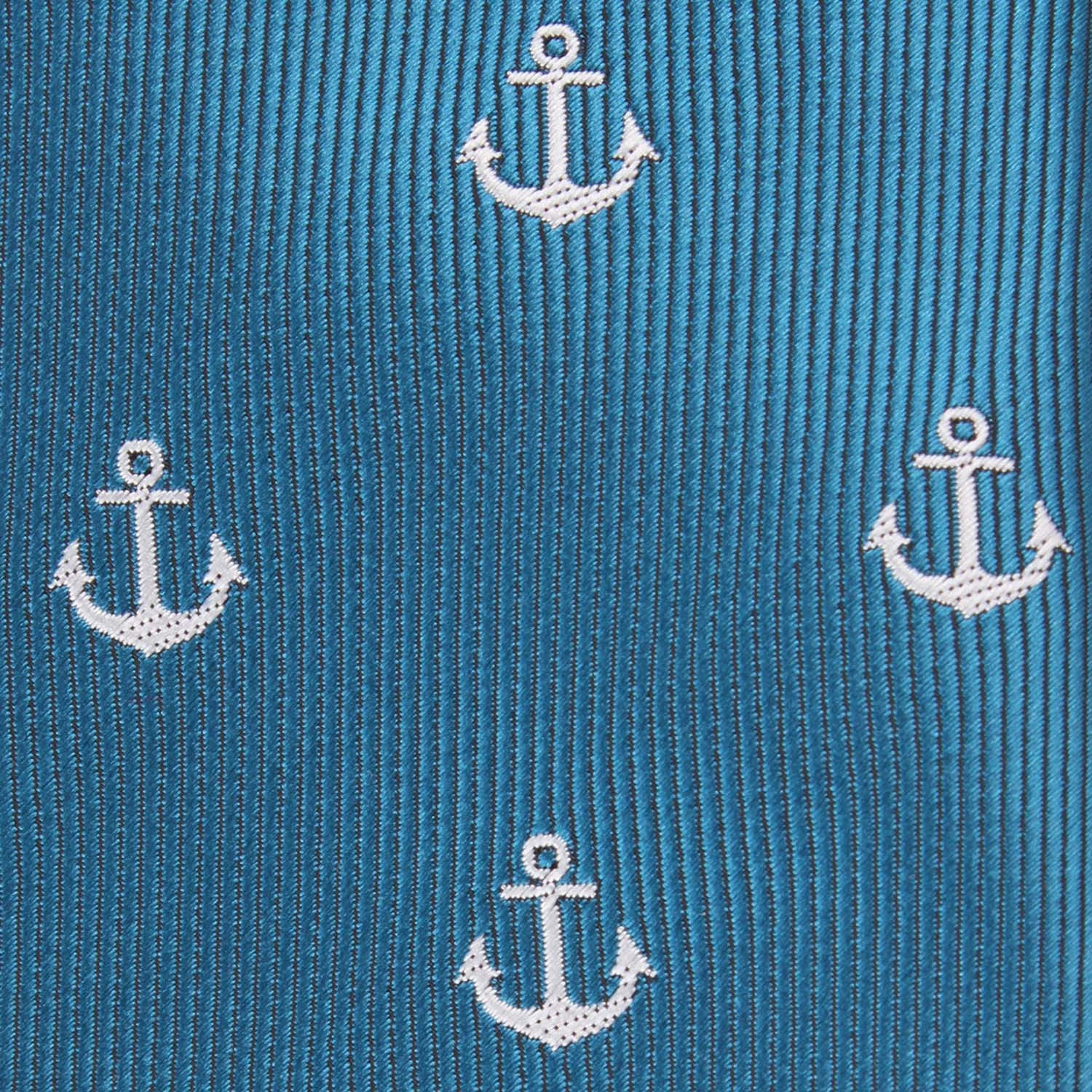 The OTAA Teal Blue Anchor Fabric Necktie M102