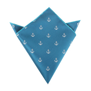 The OTAA Teal Blue Anchor Pocket Square
